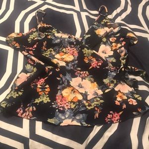 Navy blue floral tank